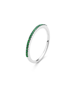 Alliance or gris 750/1000 et Tsavorite 0,12 carat taille brillant by Stauffer
