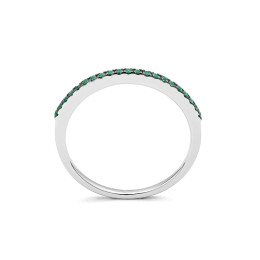 Alliance or gris 750/1000 et Tsavorites 0,12 carat taille brillant by Stauffer