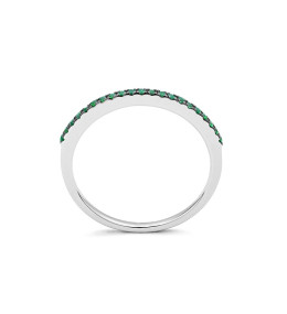 Alliance or gris 750/1000 et Tsavorites 0,12 carat taille brillant by Stauffer
