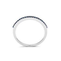 Alliance or gris 750/1000 et Saphirs bleus 0,12 carat taille brillant by Stauffer