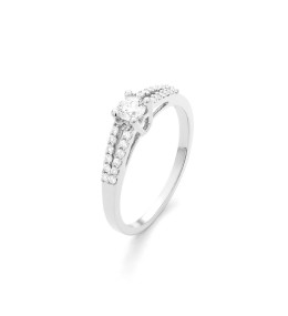 Bague or gris 750/1000 et diamants 0,34 carat taille brillant by Stauffer