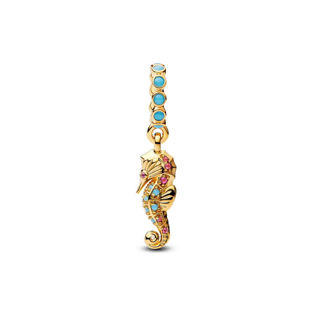 Charm pendentif Pandora Moments, hippocampe en métal doré or jaune 585/1000, 763895C01