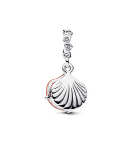 Le Charm pendentif Pandora Moments, double coquillage couleur corail en argent 925/1000, 793821C01