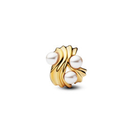 Le Charm Pandora Moments, vagues abstraites en métal doré or jaune 585/1000, 763915C01