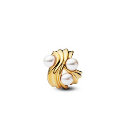 Le Charm Pandora Moments, vagues abstraites en métal doré or jaune 585/1000, 763915C01