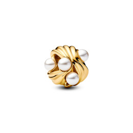 Charm Pandora Moments, vagues abstraites en métal doré or jaune 585/1000, 763915C01