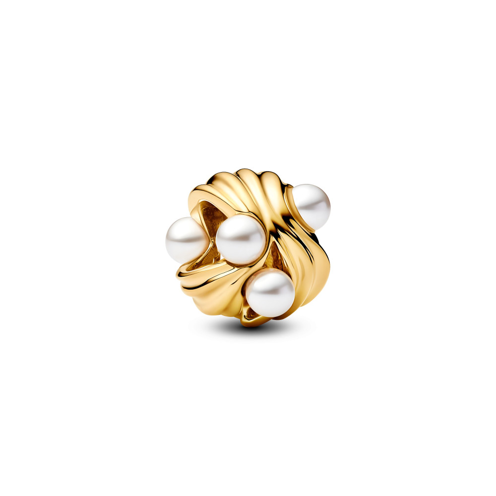 Charm Pandora Moments, vagues abstraites en métal doré or jaune 585/1000, 763915C01
