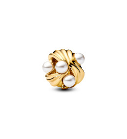 Charm Pandora Moments, vagues abstraites en métal doré or jaune 585/1000, 763915C01