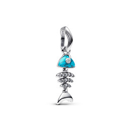 Charm pendentif Pandora Moments, arête de poisson couleur turquoise en argent 925/1000 793894C01