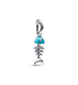 Charm pendentif Pandora Moments, arête de poisson couleur turquoise en argent 925/1000 793894C01