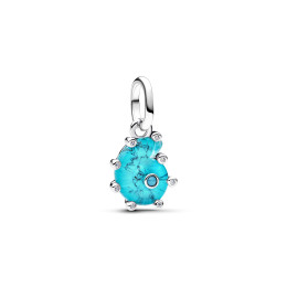 Charm pendentif Pandora Moments, escargot de mer en verre de Murano bleu en argent 925/1000 793900C01