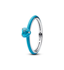 Bague Pandora, Coeur couleur turquoise en argent 925/1000, 193828C01