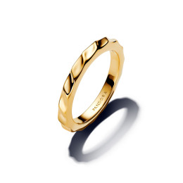 Bague Pandora, Dune fine en métal doré or jaune 585/1000, 163885C00