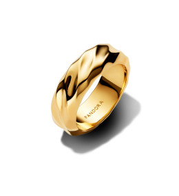 Bague Pandora, Dune large en métal doré or jaune 585/1000, 163886C00
