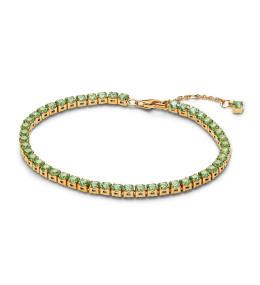 Bracelet tennis étincelant Pandora Moments, en métal doré or jaune 585/1000, 561469C02