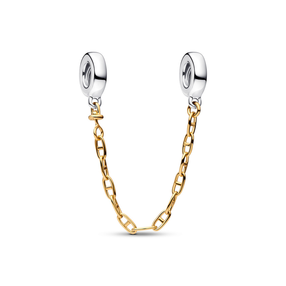 Chaîne de Confort Pandora, mailles forçat barrées, en argent 925/1000 et métal doré or jaune 585/1000, 763904C00-05