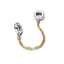 La Chaîne de Confort Pandora, mailles forçat barrées, en argent 925/1000 et métal doré or jaune 585/1000, 763904C00-05