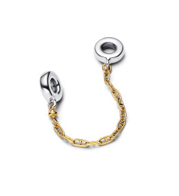 La Chaîne de Confort Pandora, mailles forçat barrées, en argent 925/1000 et métal doré or jaune 585/1000, 763904C00-05
