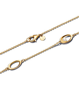 Le Collier Pandora Moments ovale ligne sinueuse et perle de culture d'eau douce en métal doré or jaune 585/1000 363883C01-45