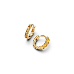 Les Boucles d'oreilles créoles Pandora moments, Huggies jaune en métal doré or jaune 585/1000, 263849C01