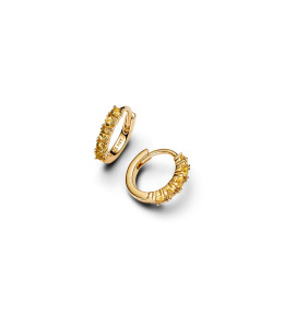 Les Boucles d'oreilles créoles Pandora moments, Huggies jaune en métal doré or jaune 585/1000, 263849C01