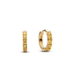Boucles d'oreilles créoles Pandora moments, Huggies en métal doré or jaune 585/1000, 263849C01