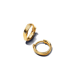 Boucles d'oreilles créoles Pandora Essence, Dunes en métal doré or jaune 585/1000, 263871C00