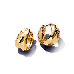 Boucles d'oreilles créoles Pandora Essence, Dunes en métal doré or jaune 585/1000, 263874C00