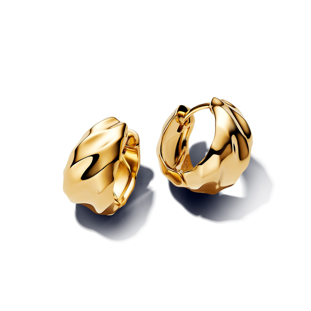 Boucles d'oreilles créoles Pandora Essence, Dunes en métal doré or jaune 585/1000, 263874C00