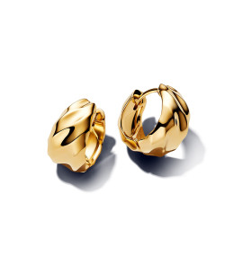 Boucles d'oreilles créoles Pandora Essence, Dunes en métal doré or jaune 585/1000, 263874C00