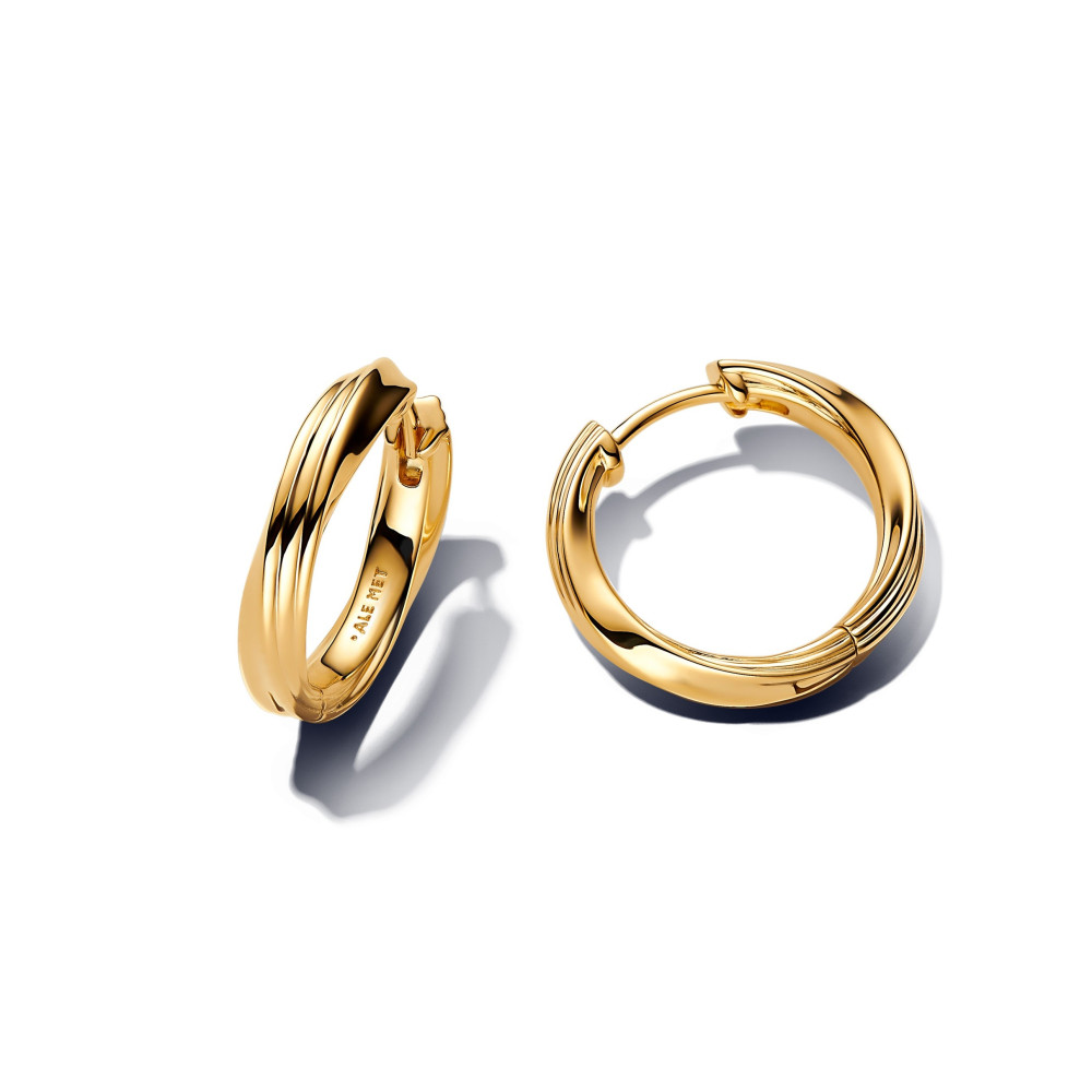 Boucles d'oreilles créoles Pandora Essence, enveloppantes en métal doré or jaune 585/1000, 263878C00