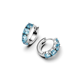 Les Boucles d'oreilles créoles Pandora moments, Hoop bleue en argent 925/1000, 293851C01