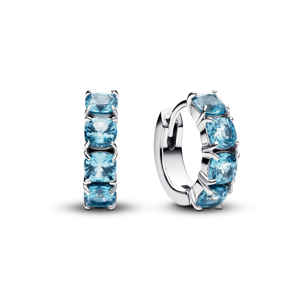 Boucles d'oreilles créoles Pandora moments, Hoop bleue en argent 925/1000, 293851C01