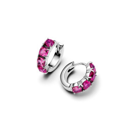 Les Boucles d'oreilles créoles Pandora moments, Hoop rose en argent 925/1000, 293851C02