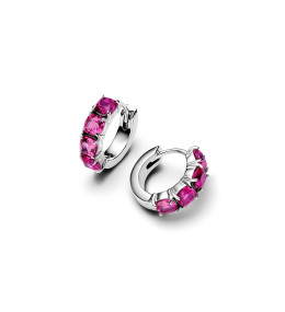 Les Boucles d'oreilles créoles Pandora moments, Hoop rose en argent 925/1000, 293851C02