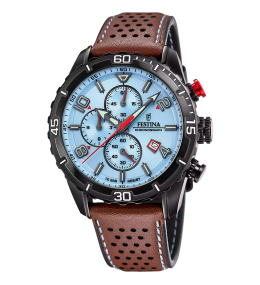 Montre homme FESTINA, Timeless, Chronographe acier et cuir, 20519/1