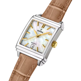 La Montre femme FESTINA, On the square acier et cuir, 20682/4