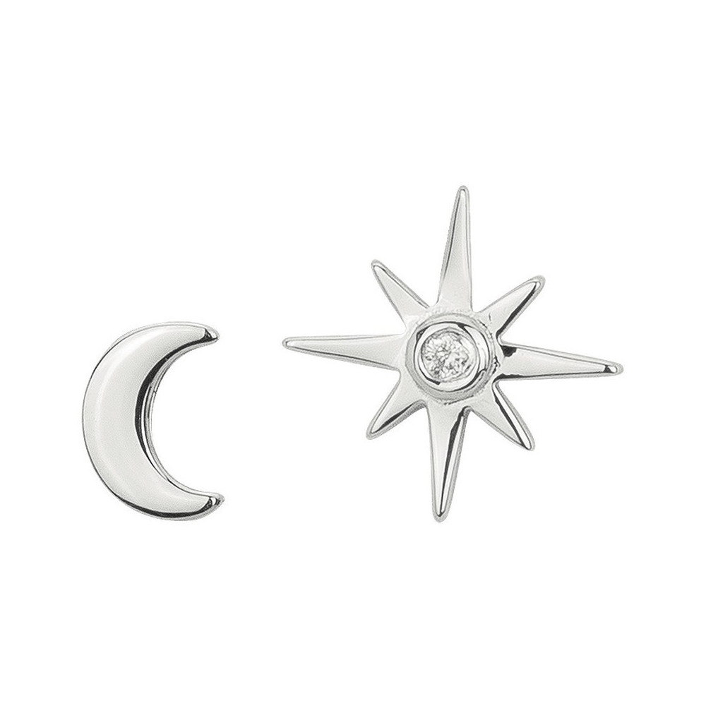 Boucles d'oreilles Argent 925/1000, La Garçonne Diamant, 20400042