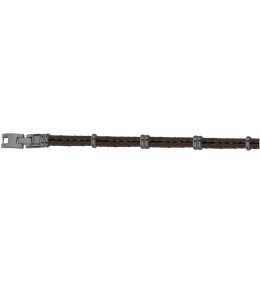 Bracelet acier PVD gris et cuir marron PHEBUS FOR HIM 35-1243