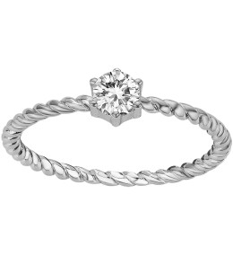 Bague Argent 925/1000 et 1 oxyde de zirconium by Stauffer
