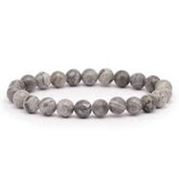 Bracelet pierres naturelles 8mm agate crazy lace grise A