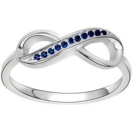 Bague Argent 925/1000 infini et 11 oxydes de zirconium bleu saphir by Stauffer
