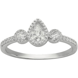 Bague Argent 925/1000 et 13 oxydes de zirconium by Stauffer