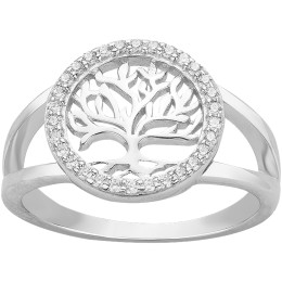 Bague Argent 925/1000, arbre de vie et 30 oxydes de zirconium by Stauffer