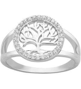 Bague Argent 925/1000, arbre de vie et 30 oxydes de zirconium by Stauffer