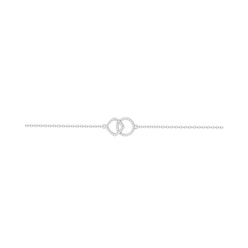 Bracelet argent 925/1000, double anneaux et oxydes de zirconium by Stauffer