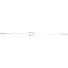 Le Bracelet argent 925/1000, double anneaux et oxydes de zirconium by Stauffer