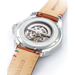 La Montre Homme Patrouille De France Athos 8, Automatique, acier, cuir et cadran vert 668143
