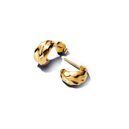 Boucles d'oreilles créoles Pandora Essence, Dunes en métal doré or jaune 585/1000, 263873C00