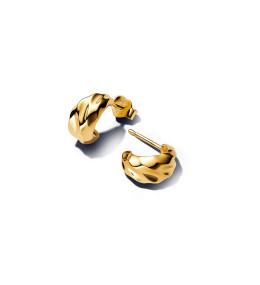 Boucles d'oreilles créoles Pandora Essence, Dunes en métal doré or jaune 585/1000, 263873C00